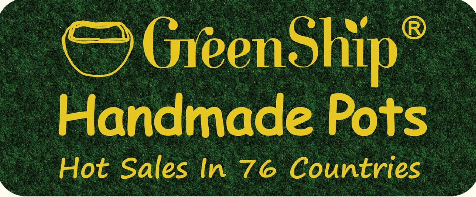 Greenship Garden Supplies logo with Yellow font on a green background.