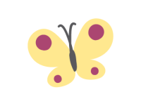 Drawing of a butterfly with yellow wings.