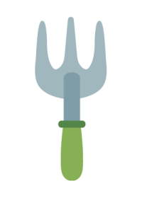 Drawing of a hand cultivator.